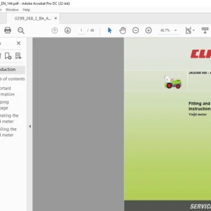 CLAAS JAGUAR 900 830 Fitting & Operating Instructions Manual - PDF DOWNLOAD